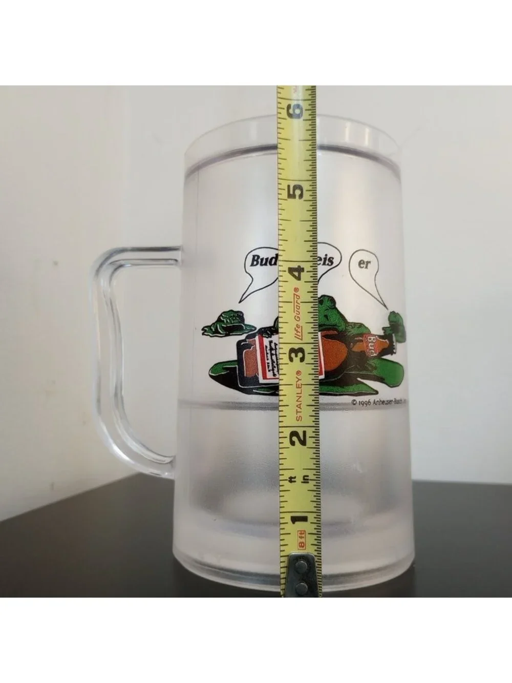 1996 Budweiser Frogs Freezer Mugs Cups Vintage 90s Beer Advertising Set of 4